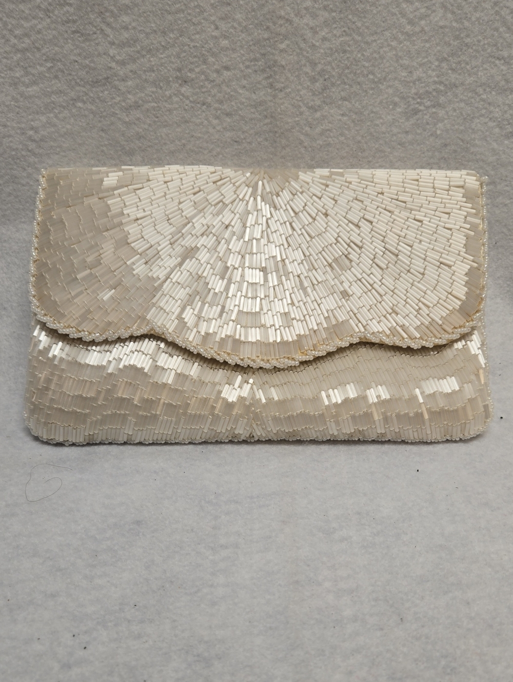 La Regale Beaded Ivory Evening Clutch  Women's Bag